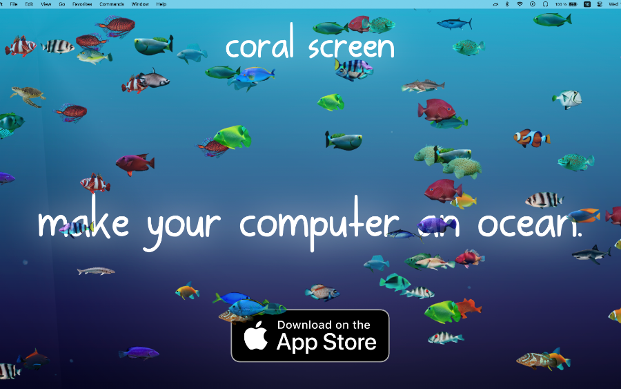 screenshot of coral screen